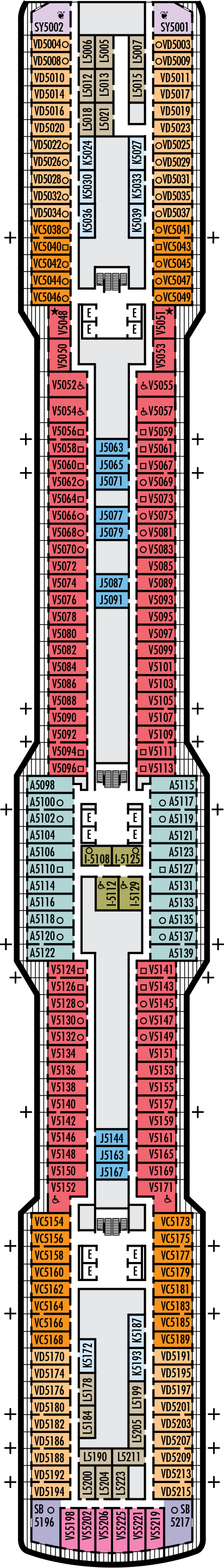 MS Koningsdam - Holland America Line - Deck 5 (Gershwin)
