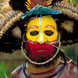 Papua Neuguinea bemaltes Gesicht