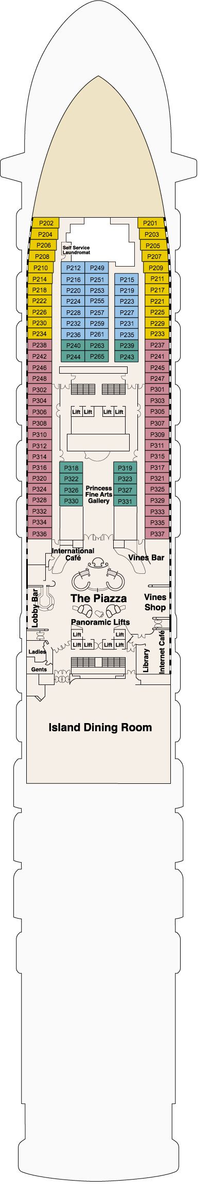 Caribbean Princess - Princess Cruises - Deck 5 (Plaza)