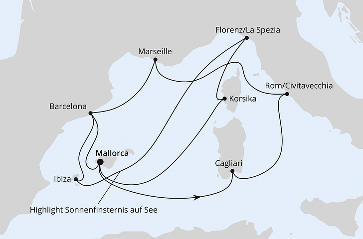 Impressionn zu AIDA Sonnenfinsternis 2026 - AIDAcosma - Große Mittelmeer-Reise
