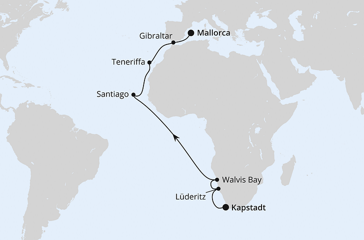 Impressionn zu Winter 2025/26 - AIDAstella - Von Kapstadt über Namibia nach Mallorca