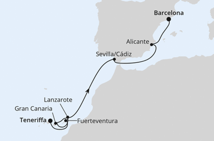 Impression zu Transreisen Frühjahr 2026 Besttarif - AIDAcosma - Von den Kanaren ins Mittelmeer