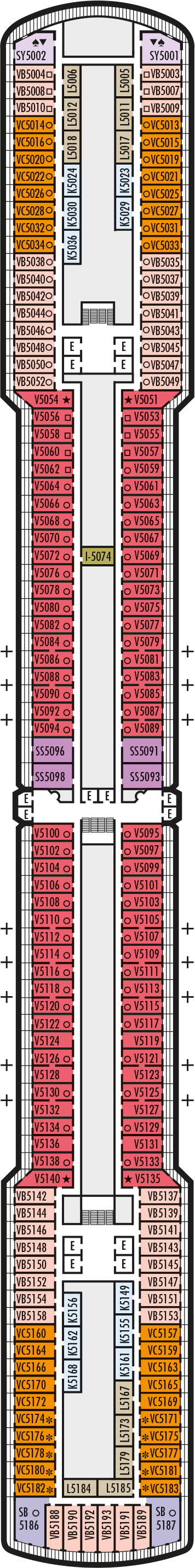 MS Nieuw Amsterdam - Holland America Line - Deck 5 (Verandah)