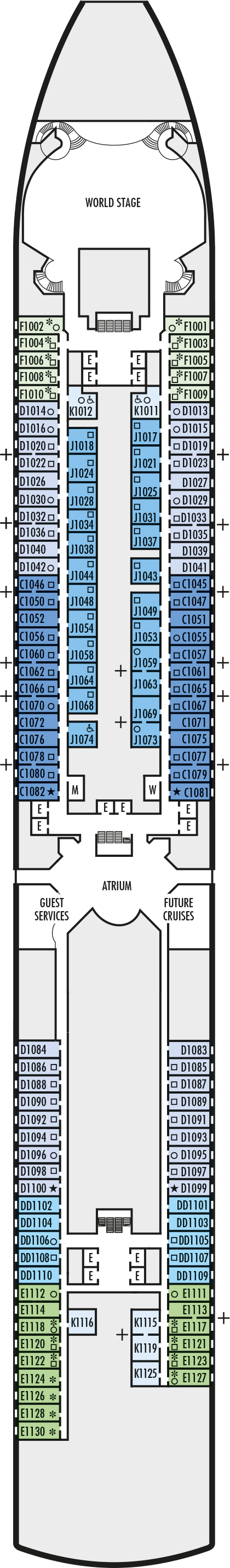 MS Eurodam - Holland America Line - Deck 1 (Main)