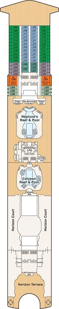 Grand Princess - Princess Cruises - Deck 14 (Lido)