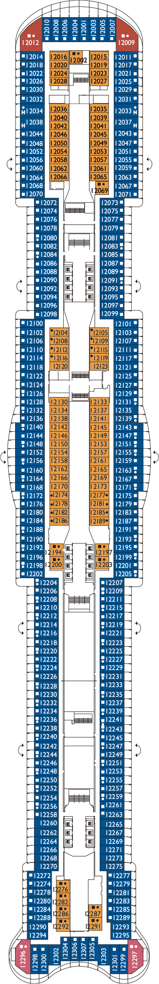Costa Smeralda - Costa Kreuzfahrten - Deck 12 (Genova)