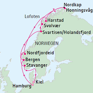 Nordkap bei Sonnenuntergang