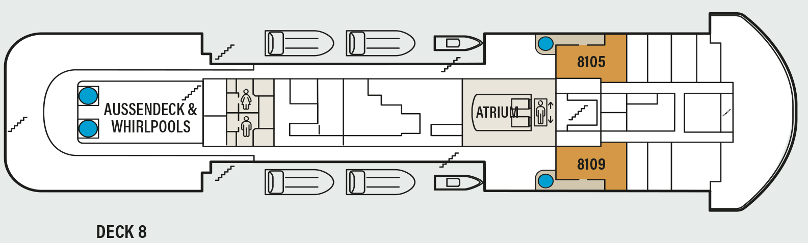 HAVILA CASTOR - Ohne Reederei - DECK 8