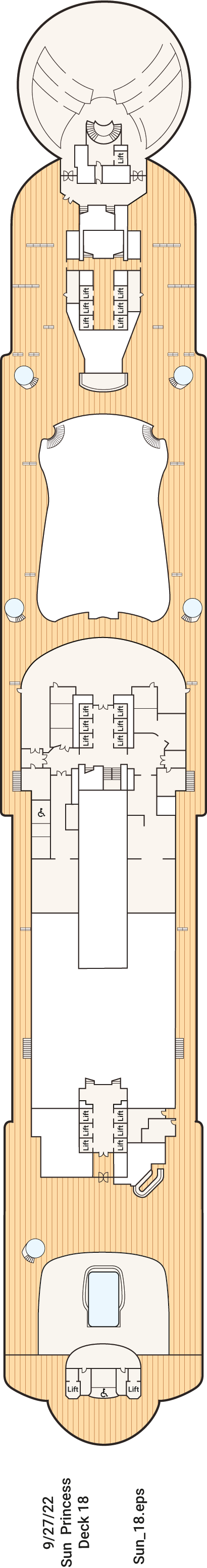 Sun Princess - Princess Cruises - Deck 18 (Deck 18)