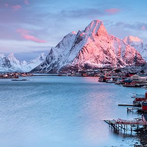 Lofoten Nordlicht Polarlicht Hamnoy