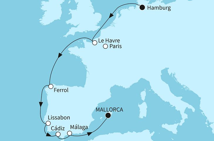 Impressionn zu Sommer 2025 - Mein Schiff 7 -  Metropolen Westeuropas